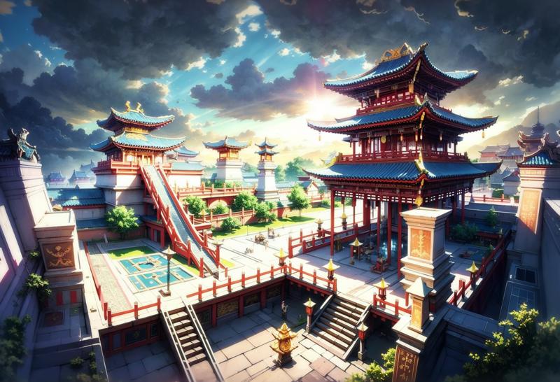 11655-863976989-Conceptual art, hand-drawn drawings, East Asian architecture, scenography, cloud, scenery, architecture, sky, east_asian_archite.png